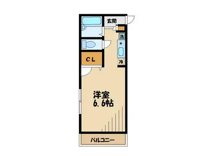 登戸アパートメント1号棟(ワンルーム/2階)の間取り写真