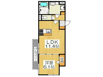 リーブルエール(1LDK/1階)の間取り写真