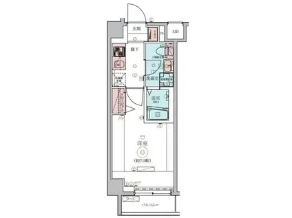 レグゼ鷺沼(1K/4階)の間取り写真
