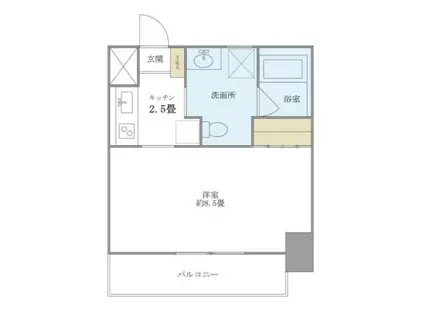 アイトー・ロワイヤル青横(1K/3階)の間取り写真