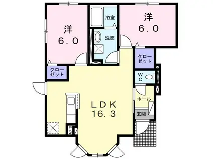 グレイスヴィラコトニIII(2LDK/1階)の間取り写真