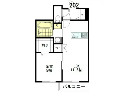 TIAMAT(1LDK/2階)の間取り写真