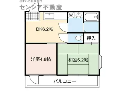 レジスコート今津中(2DK/3階)の間取り写真