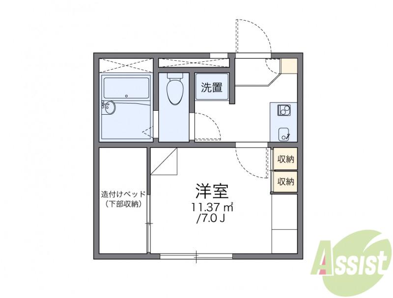 レオパレスシャルマン上野西(1K/2階)の間取り写真