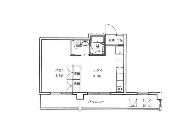 ヒルヴィスタ三滝(1DK/2階)の間取り写真