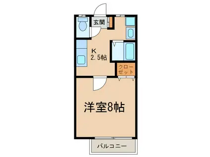 ライオネスIIB(1K/1階)の間取り写真