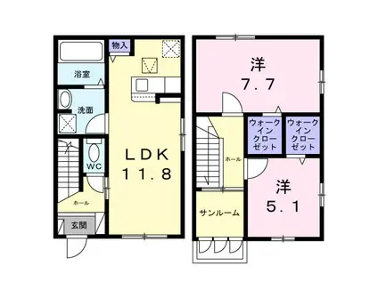 グランメゾン扇屋(2LDK/1階)の間取り写真