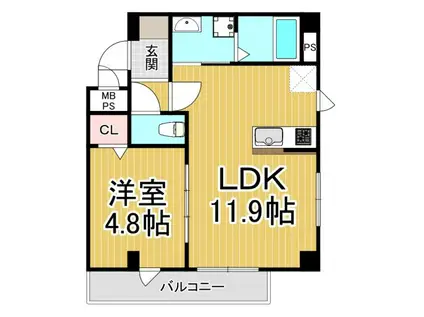 GRAND JETE キセラ川西2(1LDK/3階)の間取り写真