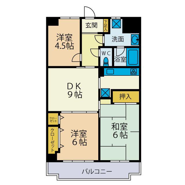 レジデンス伊藤II(3DK/5階)の間取り写真