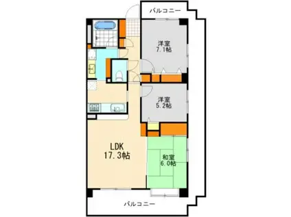 レジデンス幕張アリーナシティ(3LDK/7階)の間取り写真