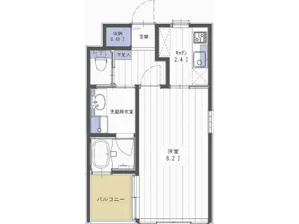 アルメゾンアネシス(1K/2階)の間取り写真