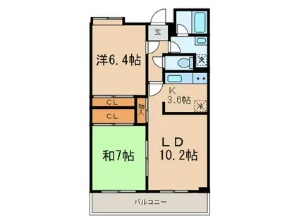 パークセリタ(2LDK/3階)の間取り写真
