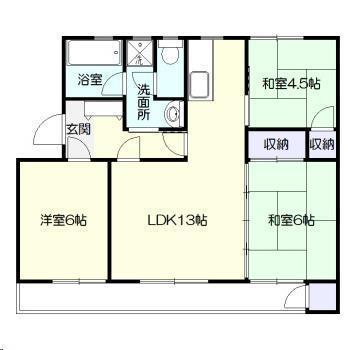 サンハイツ I(3LDK/4階)の間取り写真