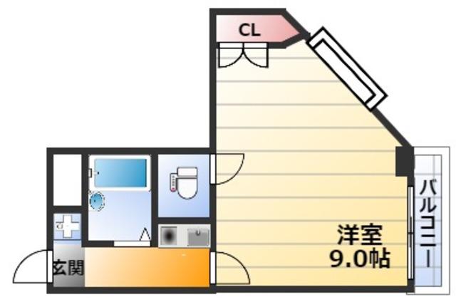 ハイツ中路(1K/5階)の間取り写真