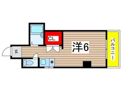 LS杁中(ワンルーム/2階)の間取り写真