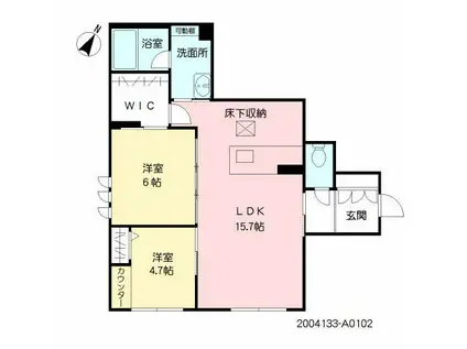 シャーメゾン ルピナス(2LDK/1階)の間取り写真