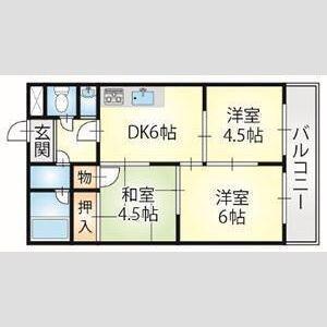 ヤマイチPLAZA東松江(3DK/4階)の間取り写真