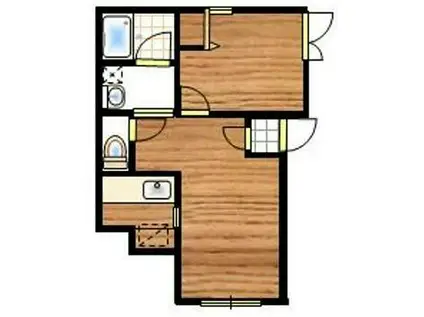 ラピス四谷三丁目(1LDK/1階)の間取り写真