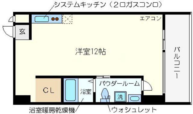 アドバンス心斎橋NEXTURE(ワンルーム/9階)の間取り写真
