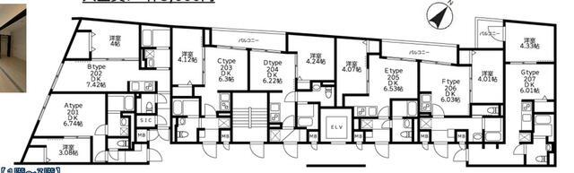 U RESIDENCE武蔵小山(1DK/3階)の間取り写真