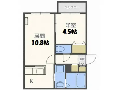 DIOGRASIA MIYANOSAWA(1LDK/2階)の間取り写真