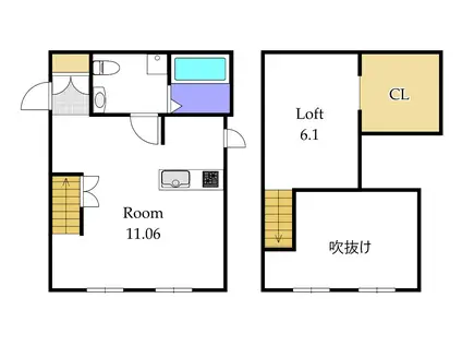 プリマガーデン岡山(ワンルーム/1階)の間取り写真