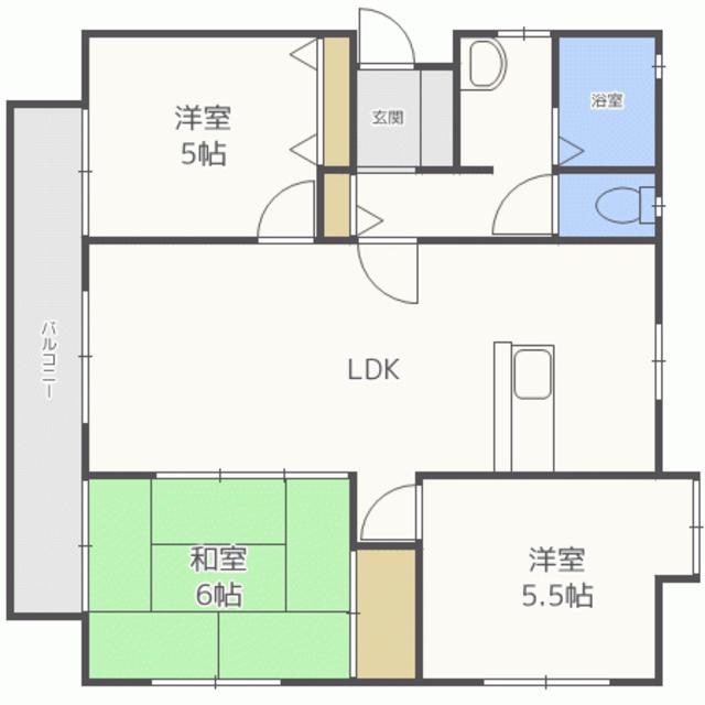 スイート春日(3LDK/1階)の間取り写真