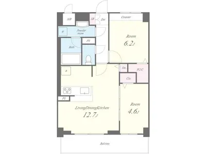 グランドガーデン(2LDK/3階)の間取り写真