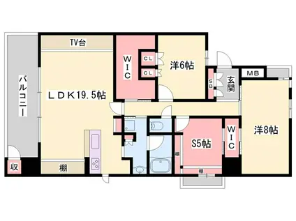 ネバーランド姫路駅前(2SLDK/14階)の間取り写真