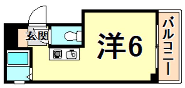フラット鳴尾(ワンルーム/5階)の間取り写真