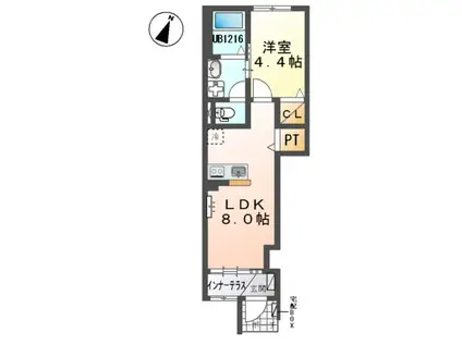 シャングリラ(1LDK/1階)の間取り写真