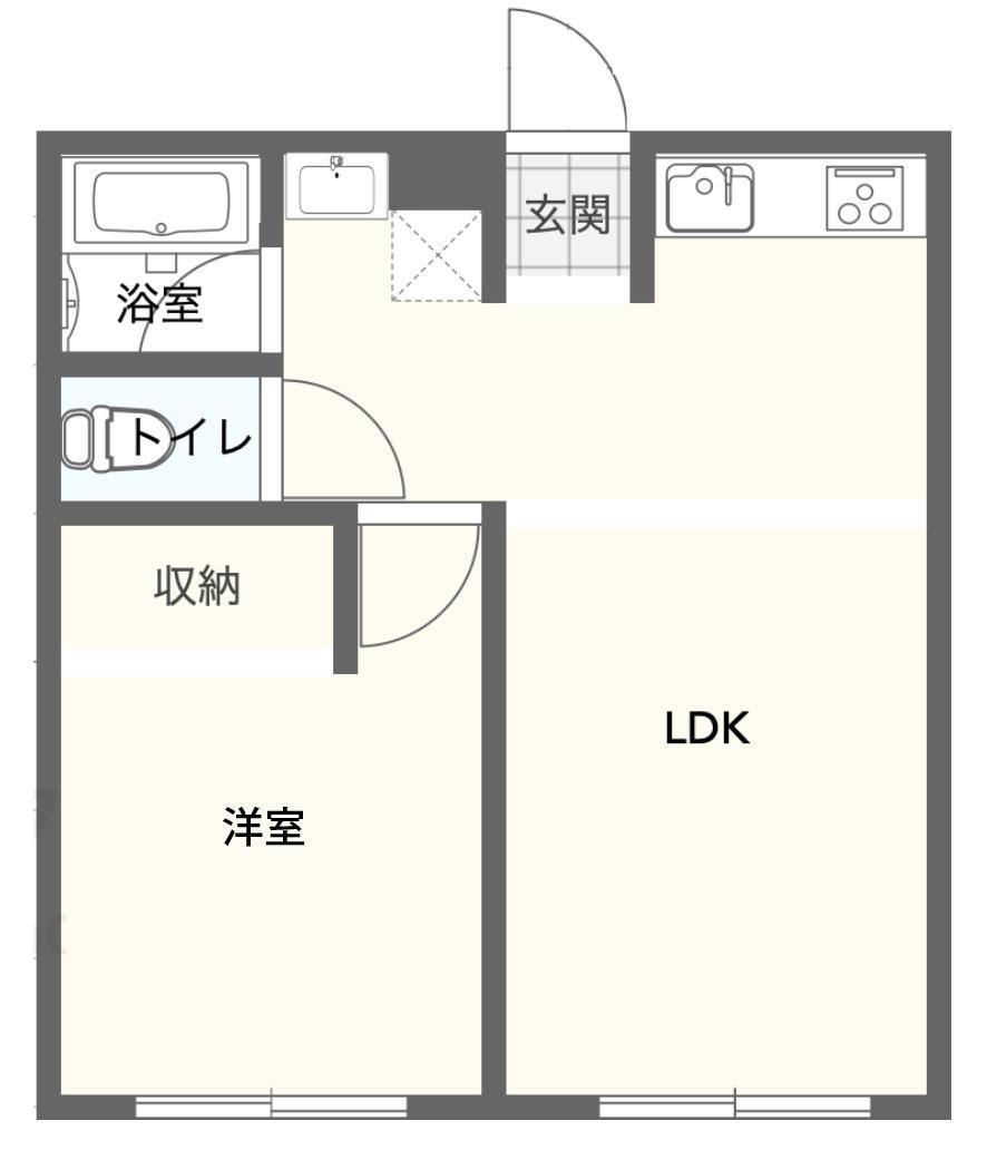 海風のROUTE16(1LDK/1階)の間取り写真