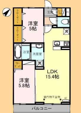 アベニューミナミ(2LDK/3階)の間取り写真