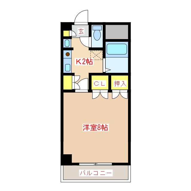 CRESTAGE(1K/4階)の間取り写真