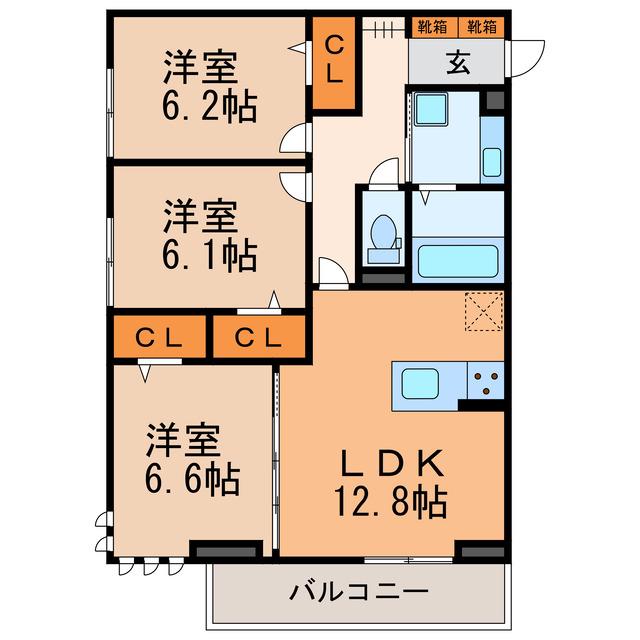 プラムフィールド(3LDK/2階)の間取り写真