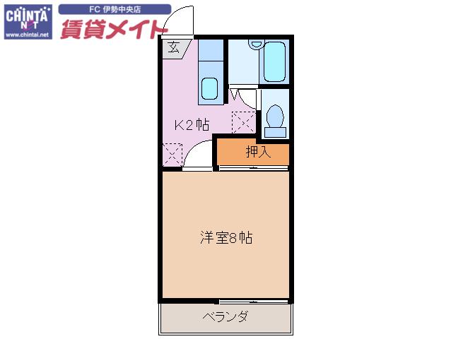 フォーブル八千代(1K/1階)の間取り写真