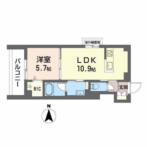 ペルル金屋町(1LDK/3階)の間取り写真