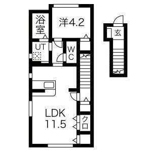 CASA CHARMANT(1LDK/2階)の間取り写真