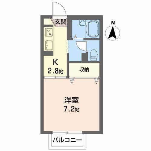 シャトル矢巾(1K/1階)の間取り写真