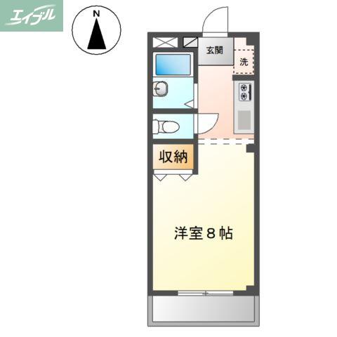 サンフィット国富(1K/2階)の間取り写真