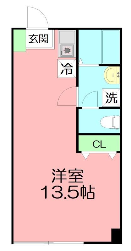 第18明智ビル(ワンルーム/3階)の間取り写真