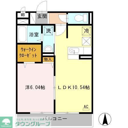 セジュール西新井(1LDK/1階)の間取り写真