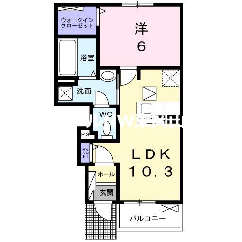 ルミナスコート四季I(1LDK/1階)の間取り写真