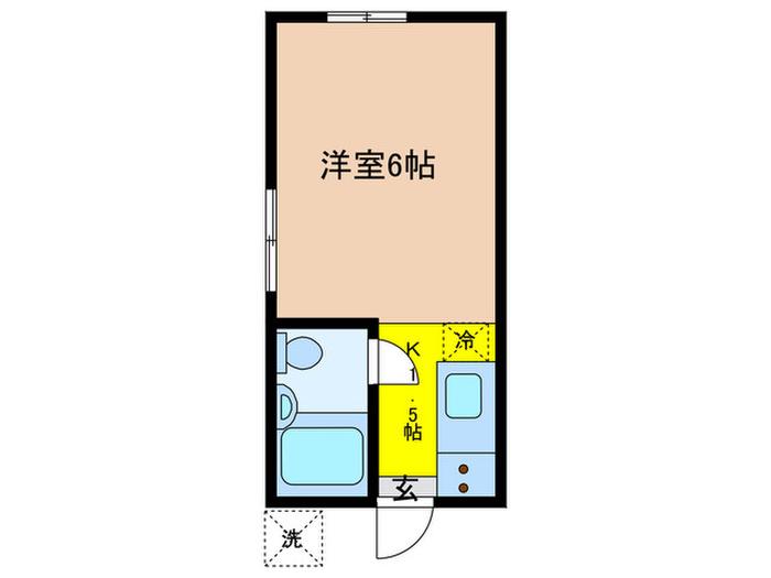 コーポ若松(1K/1階)の間取り写真