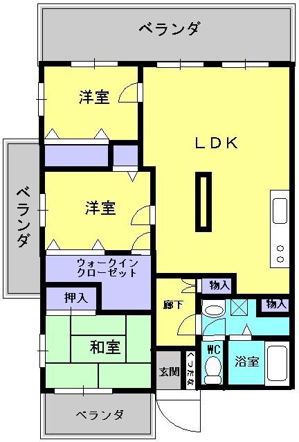 コープ野村二軒茶屋(3LDK/2階)の間取り写真