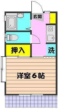 サンエイハイツB(1K/1階)の間取り写真