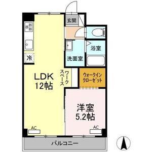 パークサイドスズキ(1LDK/2階)の間取り写真