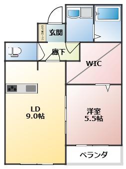 ADVANCE光の森(1LDK/2階)の間取り写真