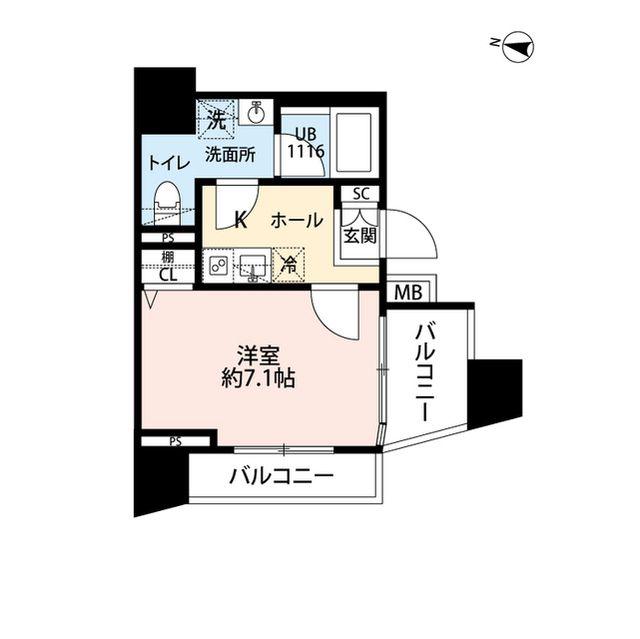 プレール・ドゥーク大森町(1K/2階)の間取り写真