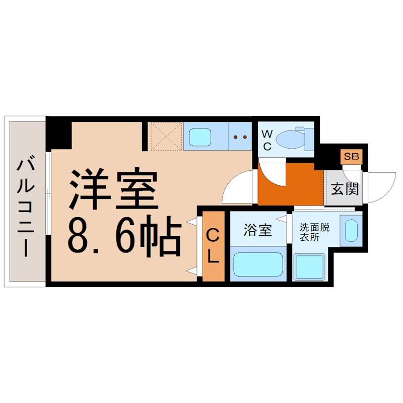 パルティール金山(ワンルーム/7階)の間取り写真